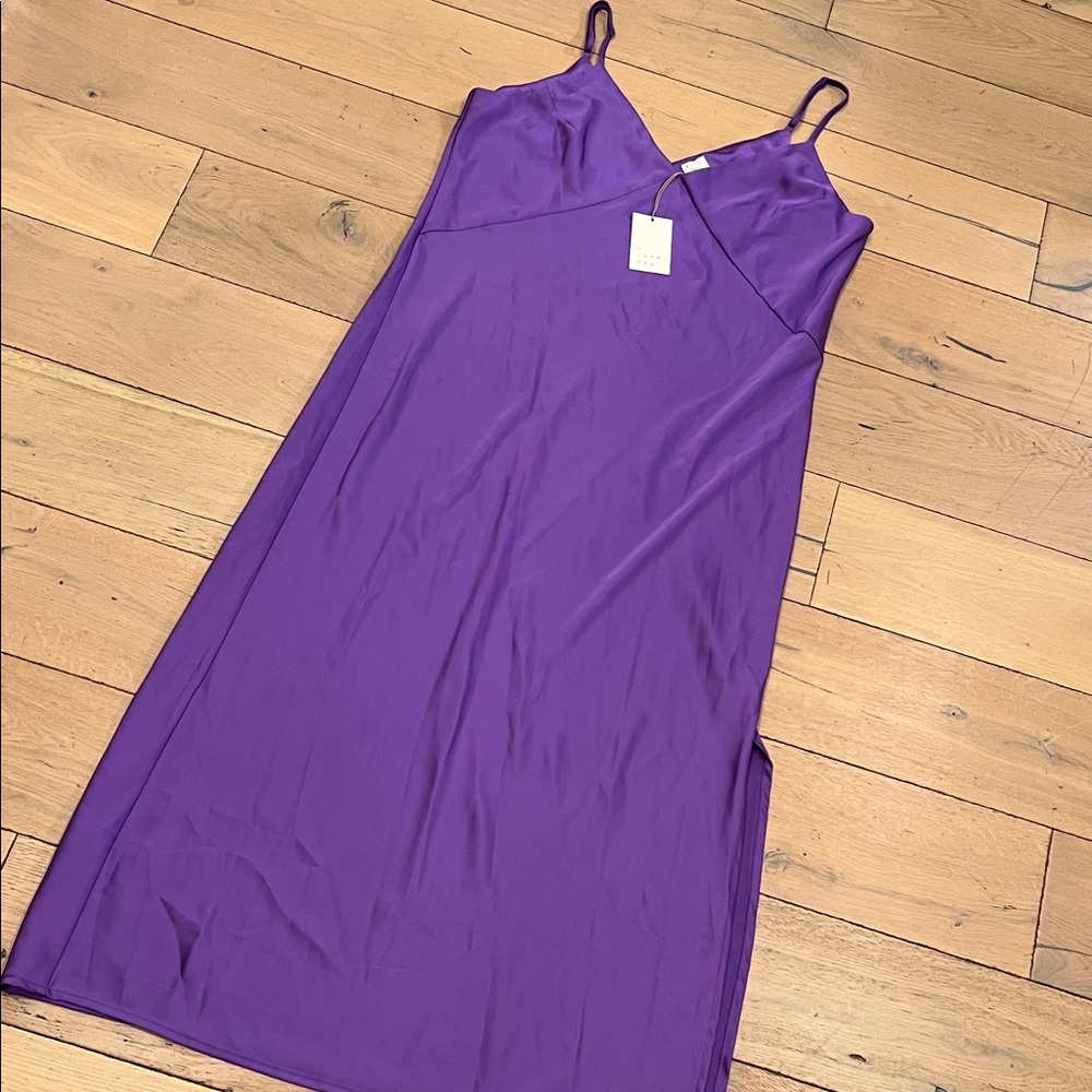 A New Day Vibrant Purple Satin DressNWT, large